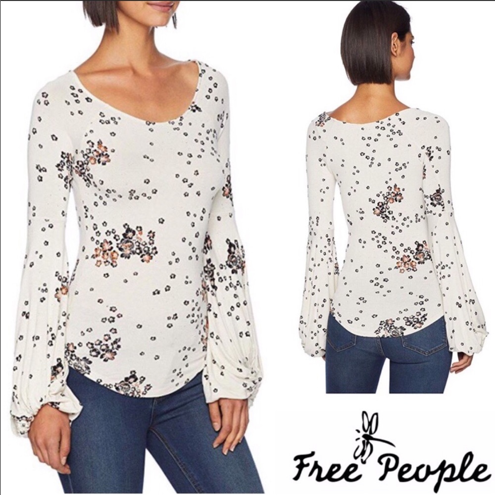 Free People Bell Long Sleeve To The Tropics Top - Picture 1 of 4